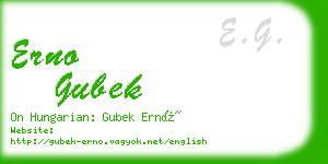 erno gubek business card